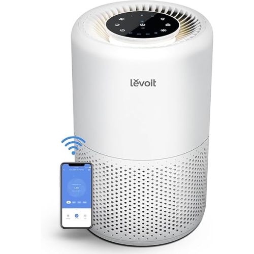LEVOIT Air Purifiers for Bedroom Large Room, Smart WiFi Alexa Control, Covers up to 916 Sq Ft, 3 in 1 Air Filter for Pollen Dust Pollutants Smoke odours, 24dB Quiet with Sleep Mode Timer, Core 200S