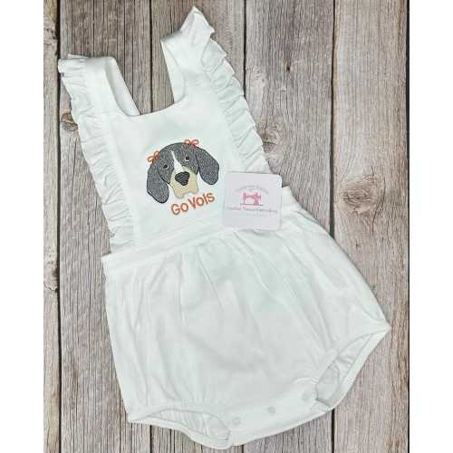 Embroidered Tennessee Volunteers Baby Girl Football Team Outfit White Monogrammed Bubble Romper Personalized Spring Summer Birthday Shower
