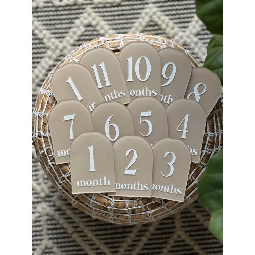 Monthly Milestone Discs | Arch Acrylic Monthly Milestone Markers | Monthly Photo Props | Baby Photo Prop | New Mom Gift | New Baby Gift