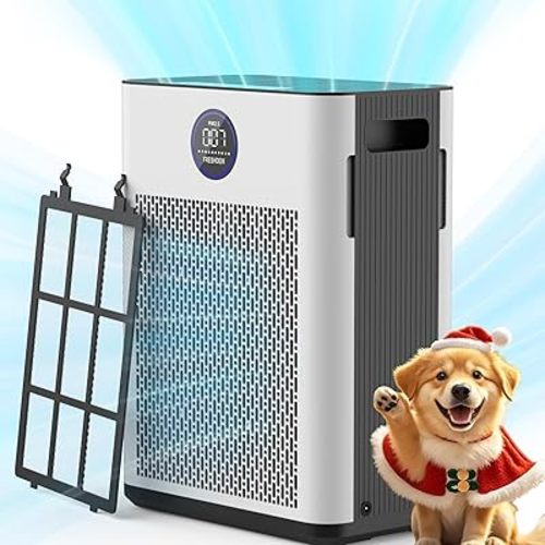 Air Purifiers,FRESHDEW Air Purifiers for Home Up to 2300ft² With Double-sided Air Inlet,Air Quality and Sensors,H14 True HEPA Air Washable Pre-Filters,Odor,Smoke,Dust,Pollen,Pet Dander with Timer 22dB