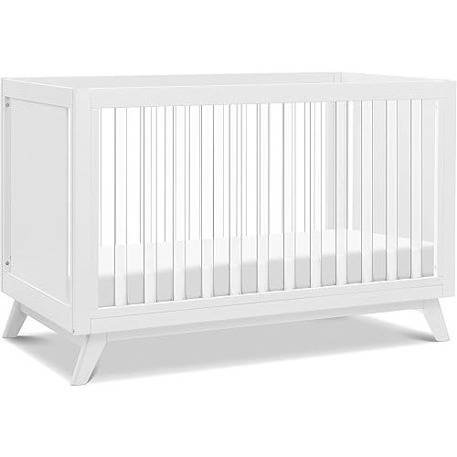 DaVinci Otto 3-in-1 Convertible Crib in White with Acrylic Slats, Greenguard Gold Certified