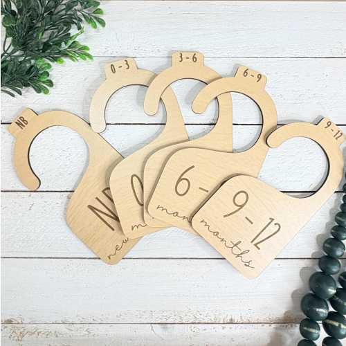 Baby Closet Dividers Handmade Nursery Closet Organizer Clothes Size Markers Baby Shower Gift Ideas Minimalist Nursery Hangers