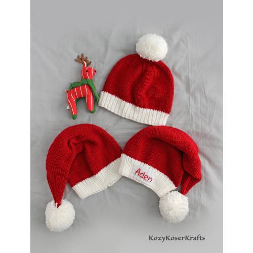 0m-adult, Baby Santa Hat, Knit Santa Hat, Toddler Santa Hat, Christmas Hat, Christmas Baby Hat, Christmas Toddler, Elf Hat, Christmas Beanie