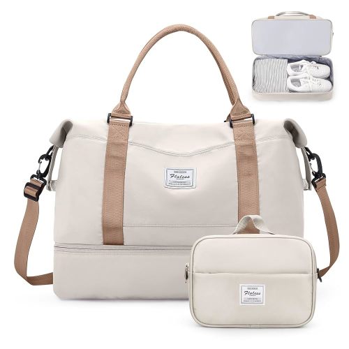 Weekender Bags for Women,Personal Item Travel Bag with Shoes Compartment,Overnight Travel Duffel Bag with Toiletry Bag