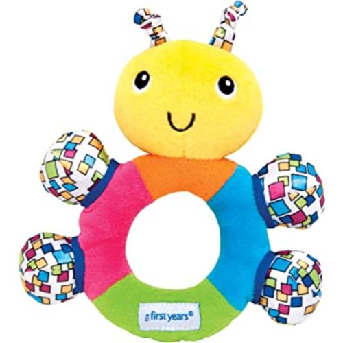 The First Years First Baby Rattle - Sensory Toys with Soft Textures and Crinkle Sounds - Infant Toys Ages 3 Months and Up