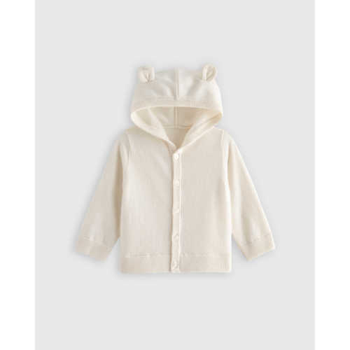 Washable Cashmere Hooded Cardigan