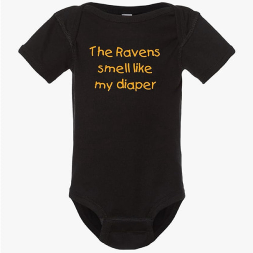 Steelers Fan Ravens Smell Like My Diaper Baby Bodysuit - Black