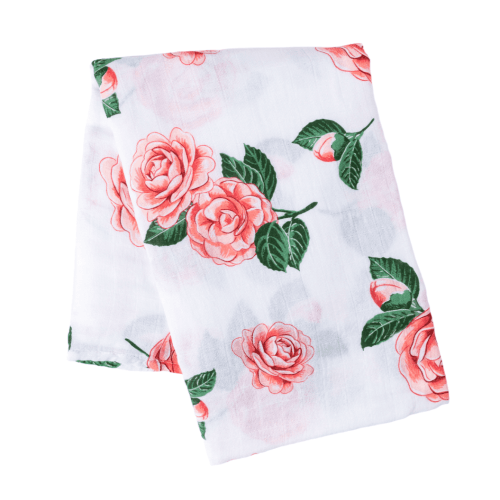 Muslin Swaddle Baby Blanket: Camellia