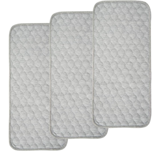 BlueSnail Quilted Thicker Waterproof Changing Pad Liners 3 Count(Gray 13” x 27”)