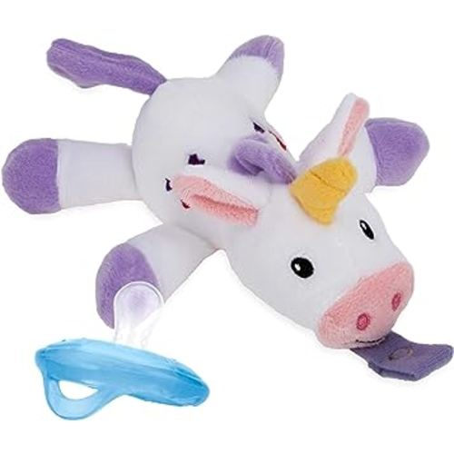 Nuby Calming Natural Flex Snuggleez Pacifier with Plush Combo Set for Cuddling with Comfort, Unicorn