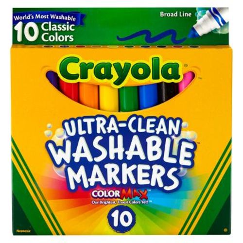 Crayola 10ct Washable Broad Line Markers - Classic Colors: School Supplies For Kids, Classroom Must Haves, Coloring Markers : Target