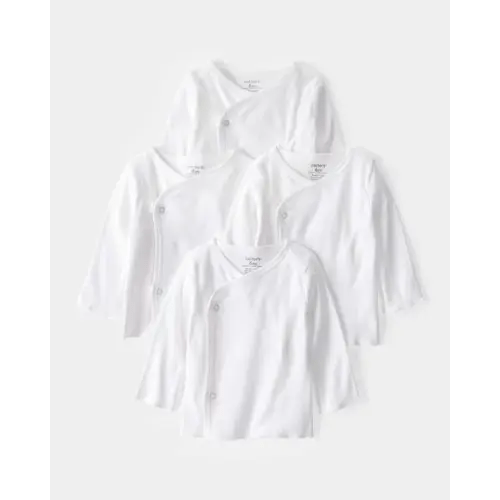 Baby 4-Pack Long-Sleeve Side-Snap Tees - White | Carter's