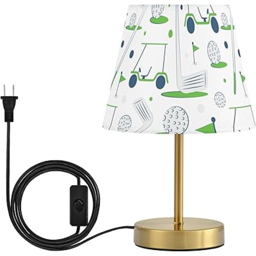Golf Sports White Dimmable Table Lamp Night Light Bedroom Lamps for Nightstand Living Room Dorm Home Office Desk, LED Bulb Included, M