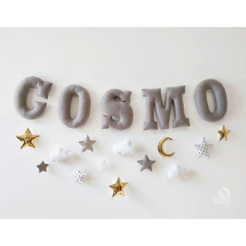 Baby Name Garland - Personalized Name Banner - Felt Nursery Letters - Baby Name Bunting - Custom Name Banner - Wall Decoration Banner