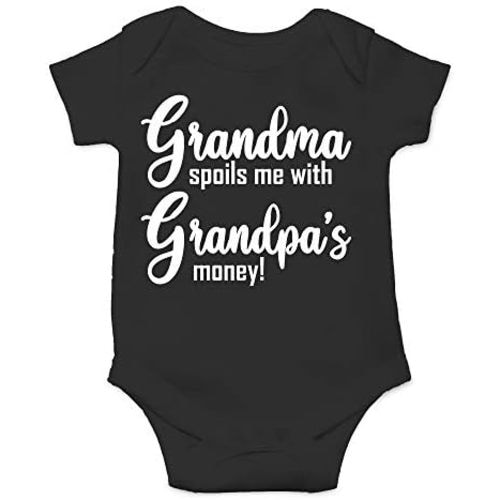 CBTwear Grandma Spoils Me With Grandpa's Money Baby Bodysuit Cute Newborn Clothes Unisex Humor Romper