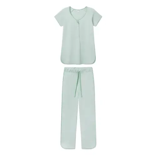 LAKE | Women | Pima Cotton Pajamas | Parisian Green Maternity Short Long Set