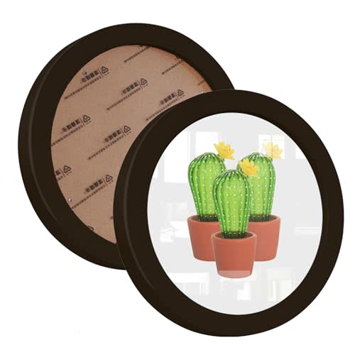 2 Pack Round Photo Frames White Black for Wall Mounting Display or Table Mounting Picture Frame Display Circle Photo Frame for Kitchen Gallery Wedding Round Frame (Black,14x14 inch)