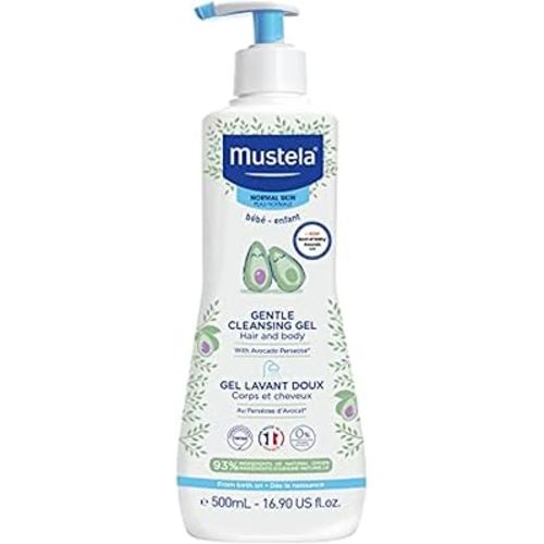 Mustela Baby Gentle Cleansing Gel - Baby Hair & Body Wash - with Natural Avocado fortified with Vitamin B5 - Biodegradable Formula & Tear-Free - 1 or 2-Pack - Various Sizes