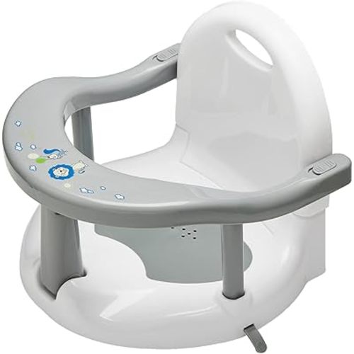 Foldable Baby Bathtub Seat - Non-Slip Bath Chair for Sitting Up, Shower Chairs for Newborn Infant 6-18 Months (Grey)