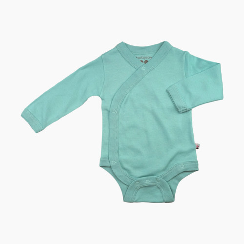 Babysoy Solid Wrap Bodysuit - Harbor, 3-6 Months