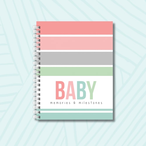 <b>Hardcover Baby Book</b><br>Taffy Stripe