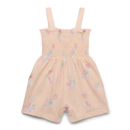 Garanimals Baby Girls Print Smocked Romper, Sizes 0M-24M