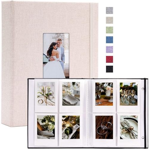 Vienrose Mini Polaroid Photo Album Book 208 Pocket 2x3 Inch Pictures for Fujifilm Instax Mini 7s 8 9 11 25 26 40 50s 90 Evo Z2300 Instant Camera, Polaroid Snap Beige 1 Pack