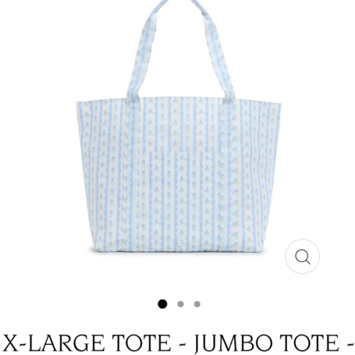 X-Large Tote - Jumbo Tote - Ribbon Floral Blue