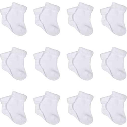 Gerber Baby 12-pair Sock Bundle - White 3-6 Month