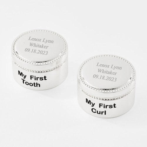 Engraved Beaded Tooth and Curl Keepsake Set, Baby Gifts, Baby Shower Gift, New Baby, Kid Gifts, New Mom Gifts, Baby Keepsakes