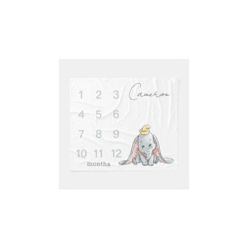 Disney's Dumbo Baby Monthly Milestone Fleece Blanket | Zazzle