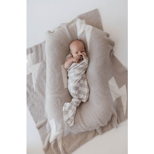 Bamboo Swaddle | Smile Checkerboard