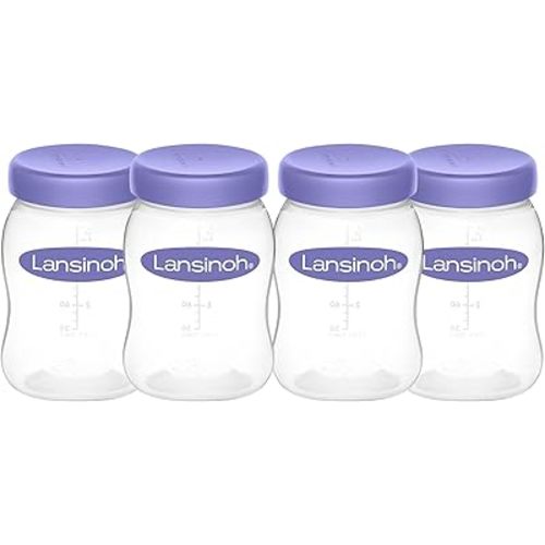 Lansinoh Breastmilk Storage Breast Pump Bottles, 4 Count