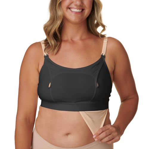 Basics by Bravado Hands Free Pumping Bra, Comfortable, Clip and Go Pumping, Nursing Bra Accessory, XS-XXL