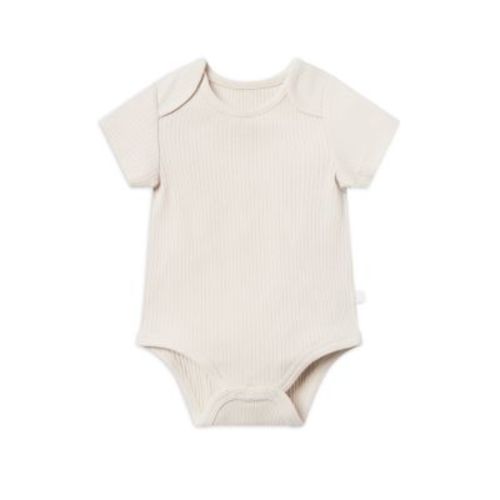 Unisex Stretch Ribbed Short Sleeve Bodysuit - Baby