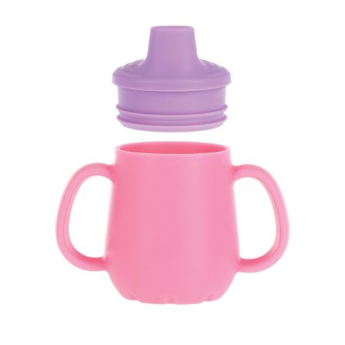 Nuby 2oz 2 Handle Silicone Sippy Cup with Spout Lid - Girl