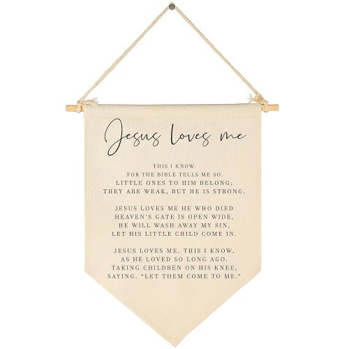 Bible Verse Sign-Scripture Decor-Baby Banner Shower Gift-Sunday Shool Song Decor-Flag Decoration Gifts for Baby Boys Girls Kids-Banner Wall Present for Nursery Infant Room Playroom Bedroom Front Door