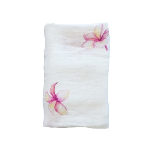 Plumeria Muslin Swaddle Blanket - Coco Moon