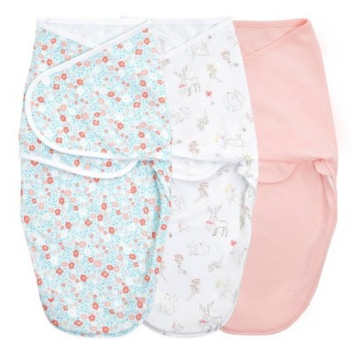 aden + anais Essentials Easy Swaddle Wrap - 3pk, Color: Fairy Tale Flowers, Size: 0-3 Months