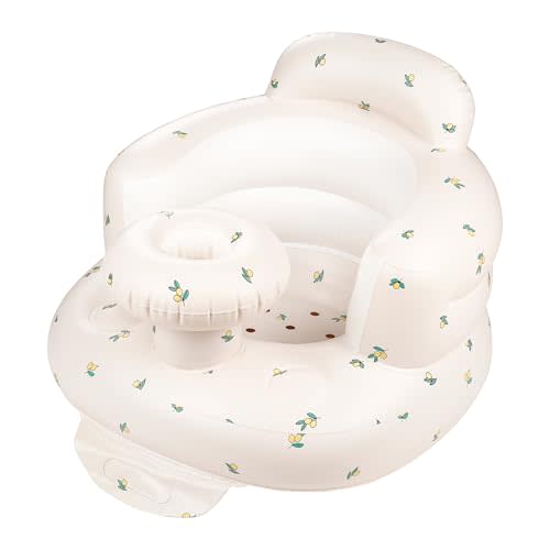 Inflatable Floor Baby Seat with Tray, Comfortable Sit Me Up Baby Chair for Learning to Sit, Built in Air Pump Blow Up Infant Back Support Floor Seat for Babies 3 Months & Up (Olive)