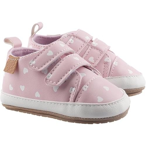 Amtidy Infant Baby Girls Mary Jane Flats Bow Non-Slip Soft Sole Princess Toddler First Walkers PU Leather Sneaker Wedding Dress Shoes