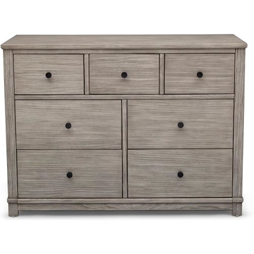 Simmons Kids Monterey 7 Drawer Dresser with Interlocking Drawers, Rustic White