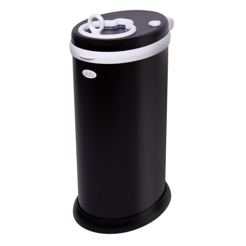 Ubbi Odor Locking Steel Diaper Pail, No Special Bags Required, Baby Registry Must-Have, Matte Black