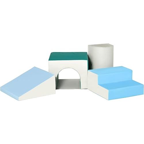 Qaba Climbing Toys for Toddlers and Children, Easy-to-Clean 4 Piece Soft & Safe Kids Foam Play Set for Crawling or Sliding, Multicolor