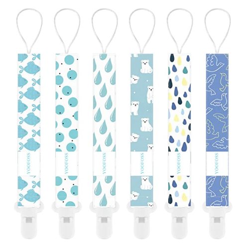 Yoofoss Pacifier Clip for Boys and Girls 6 Pack Solid Color Pacifier Holder Fits All Pacifiers & Teething Toys Modern Unisex Baby Necessary - Animal
