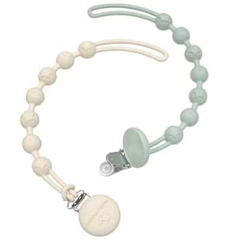 Cuddle Campus Silicone Pacifier Clip Holder with One Piece Design,Soft Flexible Binky Clips with Texture for Baby Boy and Girl Pack of 2 (6m+)