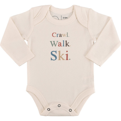 Long Sleeve Graphic Bodysuit, Crawl Walk Ski - Finn + Emma | Maisonette