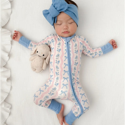 Amelia Bow Zipper Romper – In my Jammers
