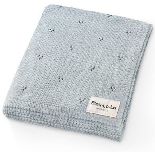 Luxury 100% Organic Cotton Baby Receiving Swaddle Blanket for Infants Boys and Girls - Powder Blue