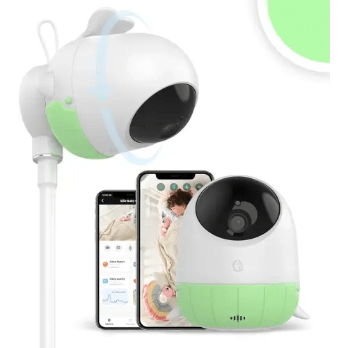 Ellie Baby Monitor,Covered Face Alert, Auto Photo Capture, 2K HD, Cry Soothing, 2-Way Talk, Virtual Fence, Night Vision, Temp Humidity, Breathing Detection